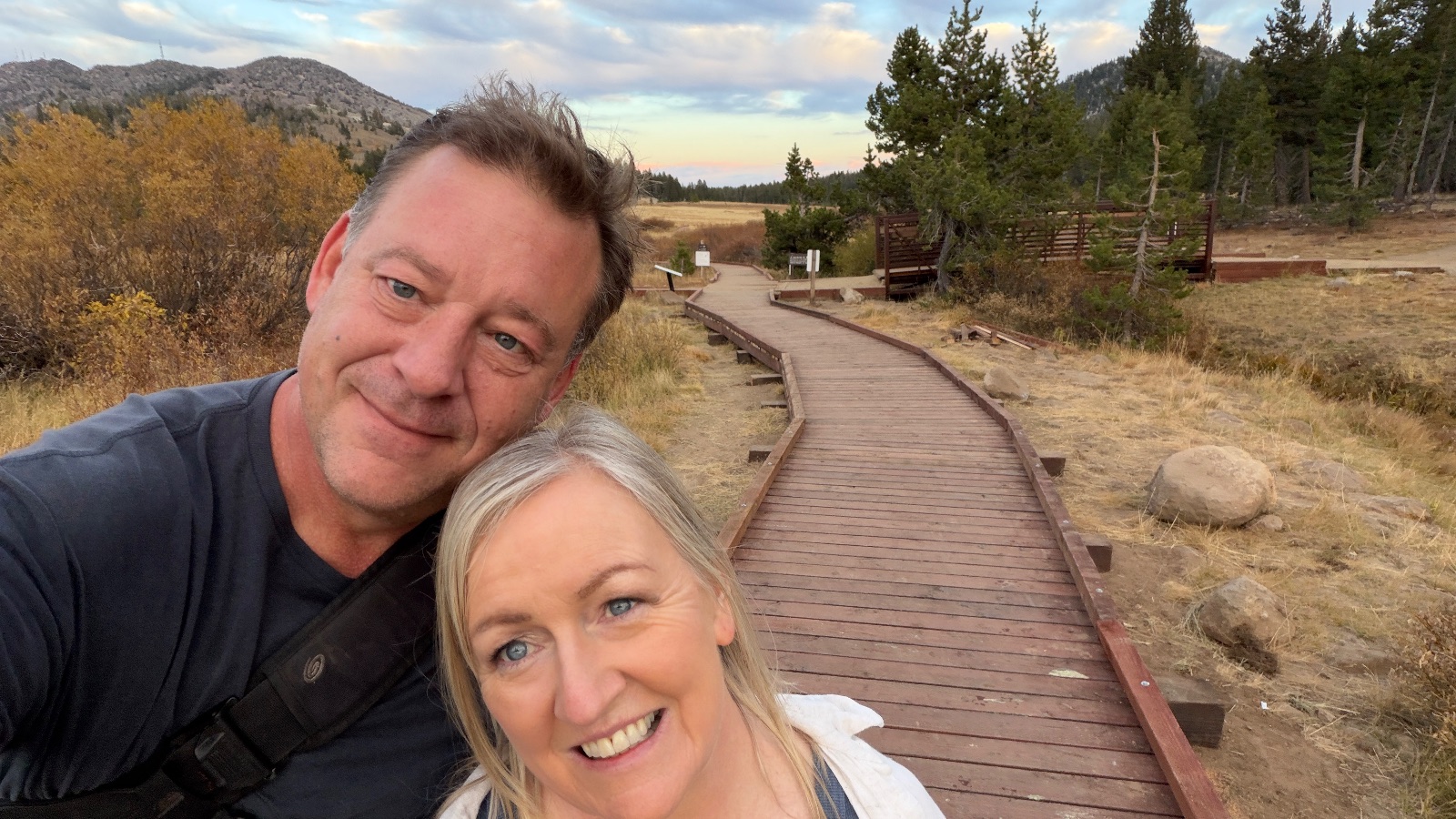 6:20 pm. On the boardwalk, the meadow gone gold.