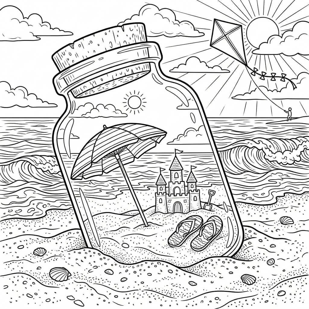 Beach Jar - black and white.