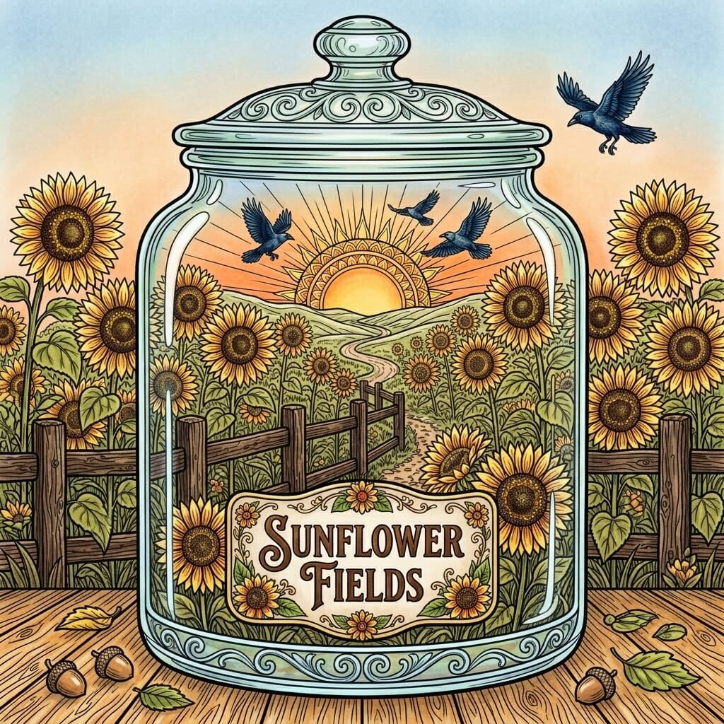 Sunflower Jar Scene - Color
