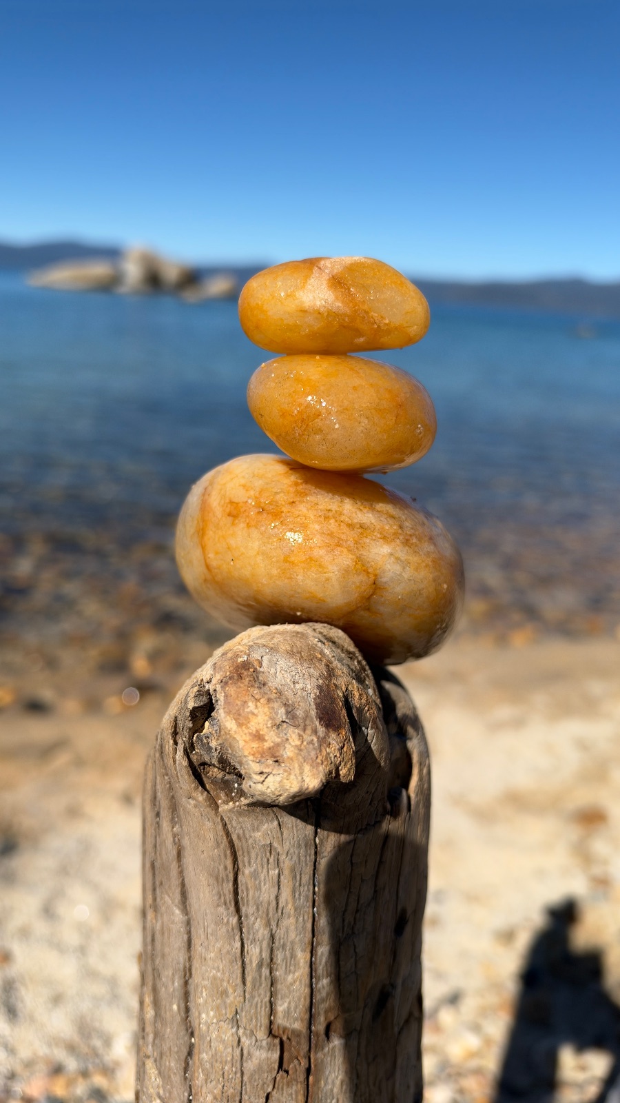 The same stack, with the lake behind it.