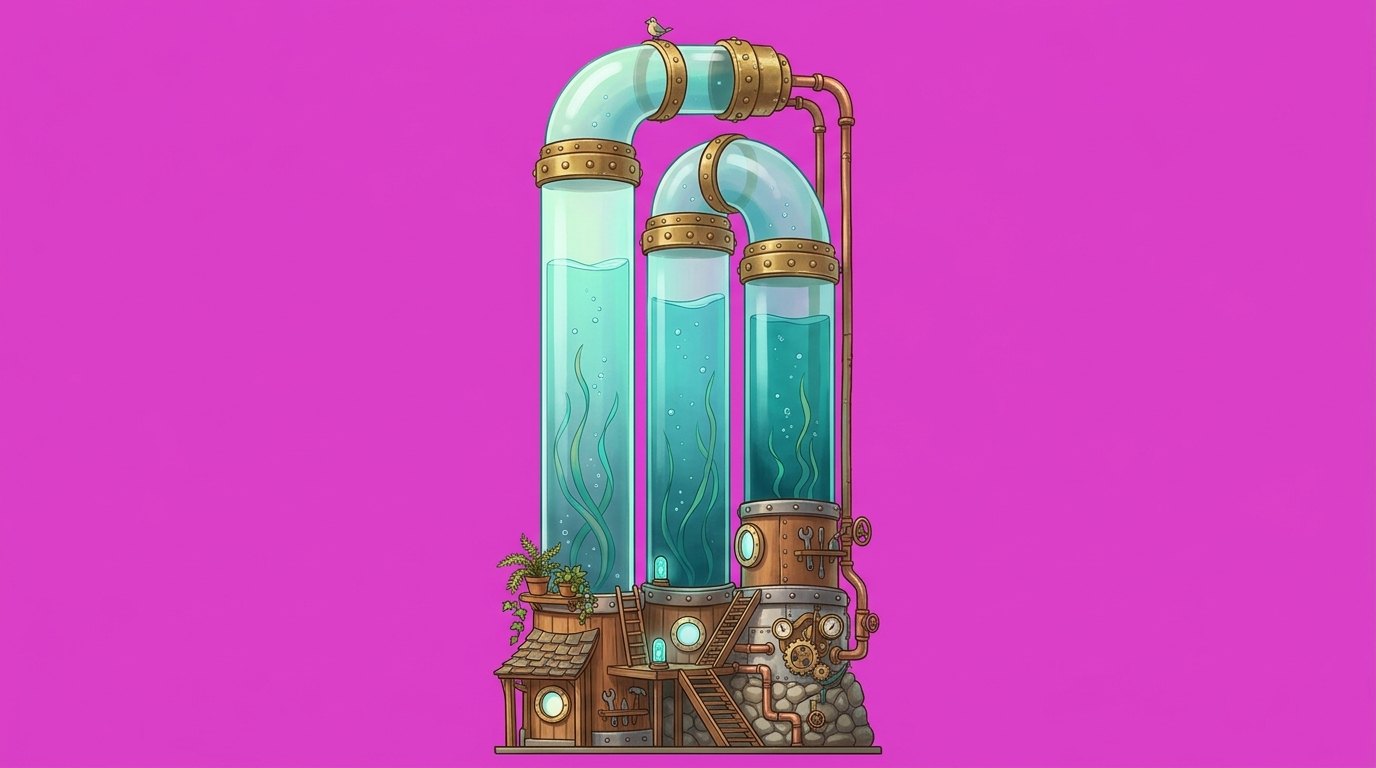 A.L.T.A.'s glass tubes, her way in and out of the lake without the lake itself being touched.