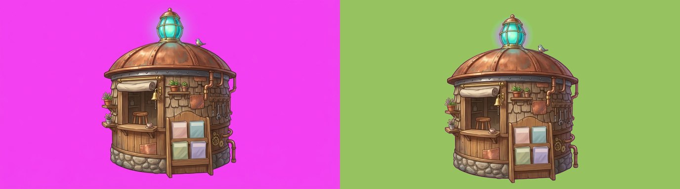 As it came, on magenta, and cut out onto the grass.